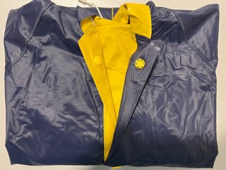 Chubasquero reversible azul y amarillo