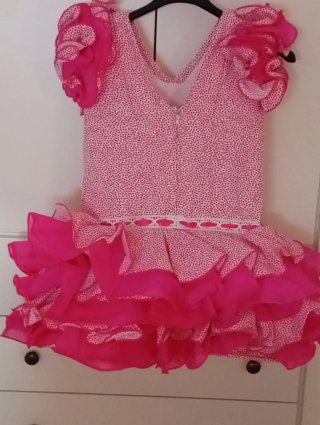 Vestido Flamenca Rosa con Lunares