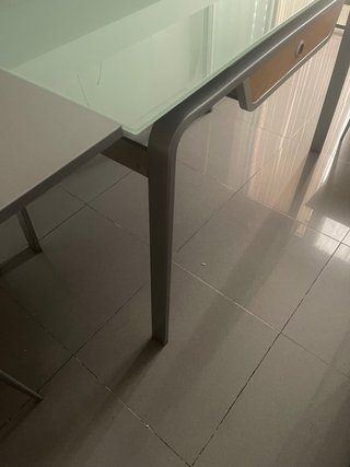 Mesa de cocina extensible cristal y metal