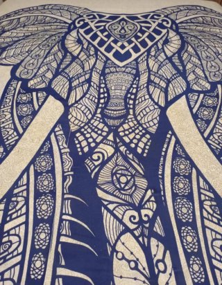 ÚLTIMA ‼️ TELA TAPIZ ELEFANTE AZUL INDIA 1 STOCK