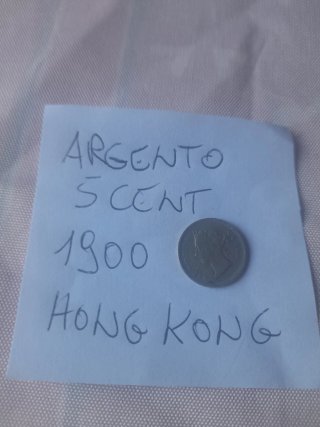Hong Kong 5 centesimi 1900 in argento