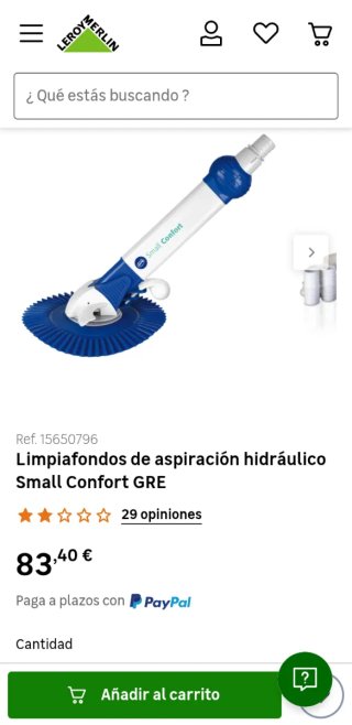 Gre Small Confort AR20682 Limpiafondos hidráulico