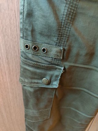 Pantalón Zara Cargo Talla 36 Verde Militar