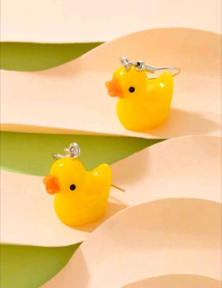 Pendientes colgantes de patitos amarillos