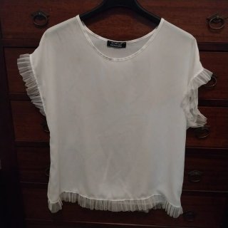 Blusa Monella Vagabonda bianca con rouches