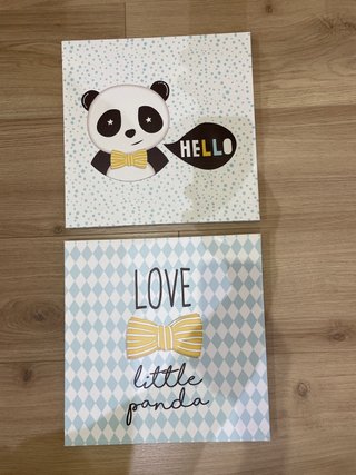 Cuadros Infantiles Panda (2 unidades)