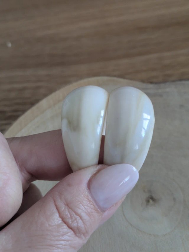 Pendientes Aro Resina Beige y Blanco