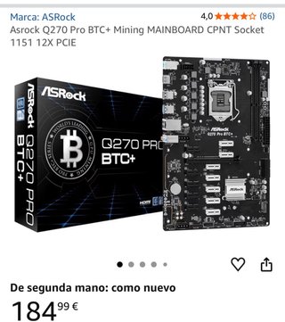 Asrock Q270 - placa base mineria
