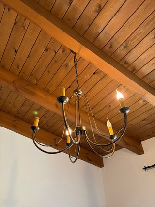Lámpara de techo rústica metal y madera