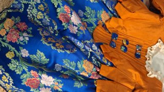 Vestido Fallera Azul con Flores