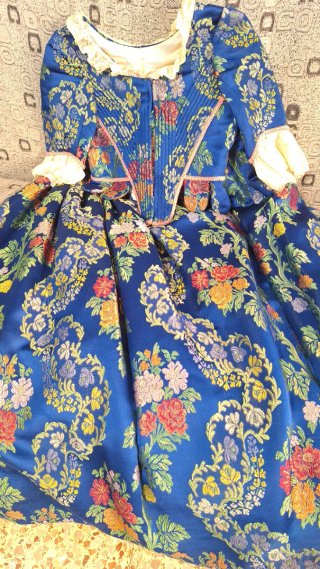 Vestido Fallera Azul con Flores