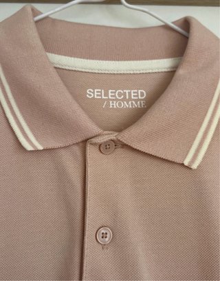 Polo Selected Homme Rosa Pastel Talla L nuevo
