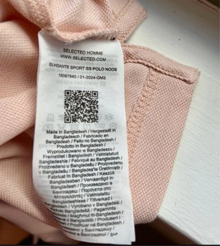 Polo Selected Homme Rosa Pastel Talla L nuevo