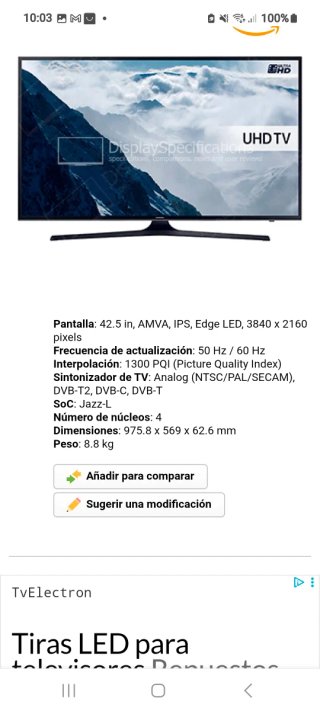 TV Samsung 43" Smart TV 4K UHD. SUPER OFERTA.