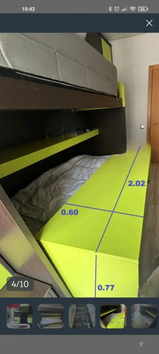 Letto a castello con scrivania e cassetti