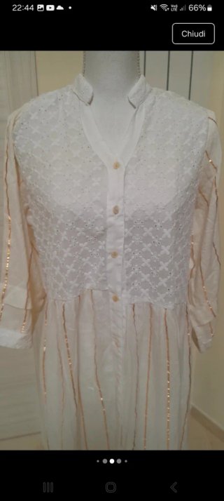 Vestito estivo 100% cotone bianco