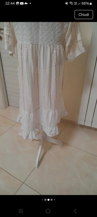 Vestito estivo 100% cotone bianco