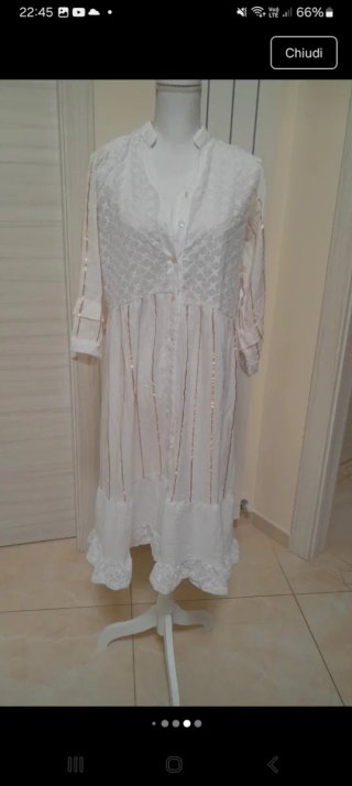 Vestito estivo 100% cotone bianco