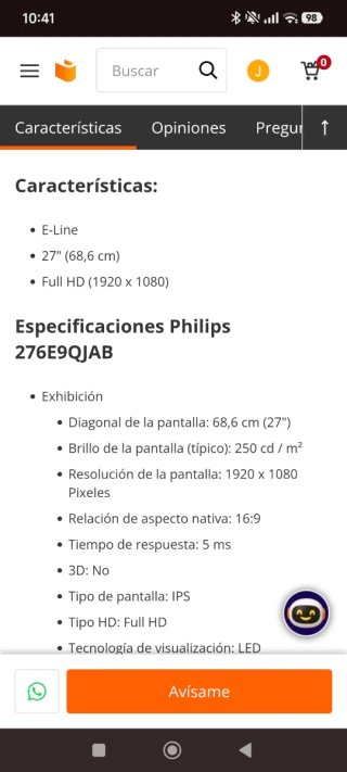 Monitor Philips Negro