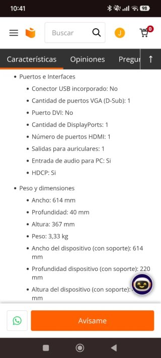 Monitor Philips Negro