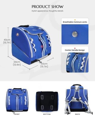 Bolsa para botas de esquí y casco azul