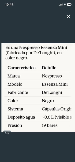 Cafetera deLonghi Nespresso