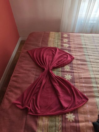 Fular rosa y rojo