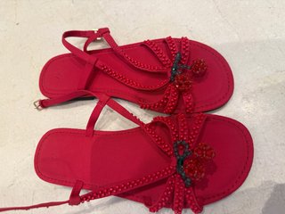 Sandalias Zara Rojas Talla 35 Nuevas