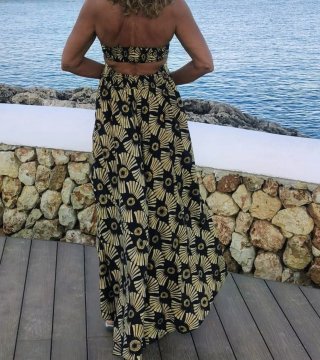 Vestido largo estampado