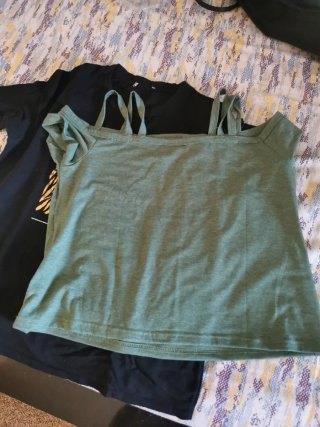 Stock top donna azzurro verde e righe 5 pezzi