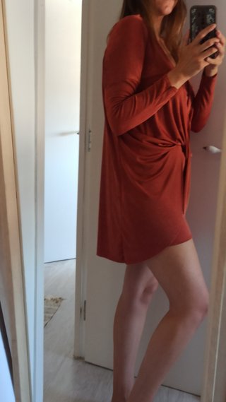 Vestido naranja/rojo talla L