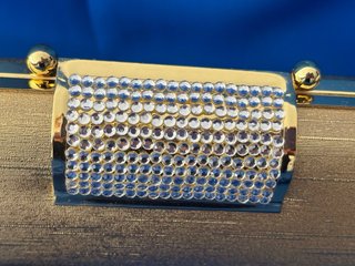 Bolso fiesta dorado clutch cadena