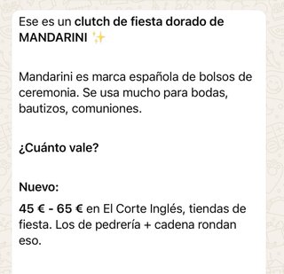 Bolso fiesta dorado clutch cadena