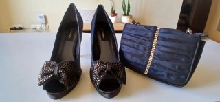 Conjunto Zapatos y Bolso Fiesta Negro