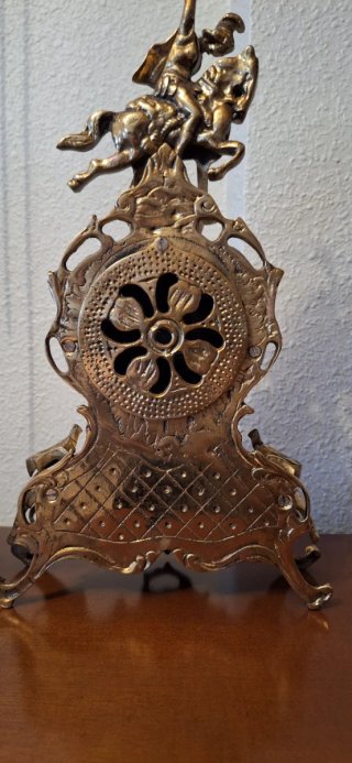 Reloj Sobremesa Vintage Caballero Caballo Bronce