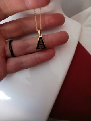 Colgante y Pulsera Letra A Plata Italiana Dorada.