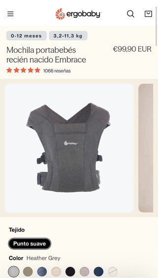 Mochila Ergobaby Embrace Portabebés Recién Nacido