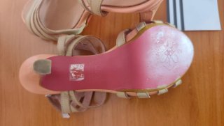 Sandalias Couplé Piel Beige y Rosa