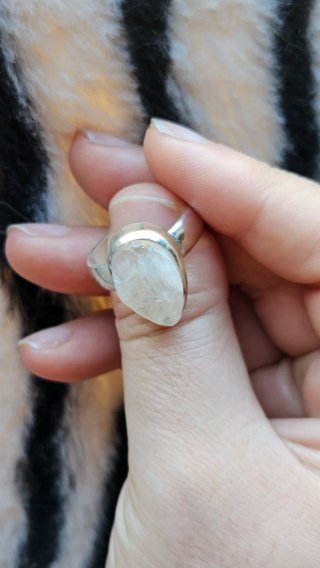 Anillo Piedra Luna en Bruto