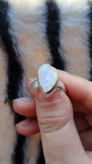Anillo Piedra Luna en Bruto