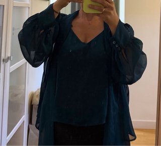 Blusa  y top fiesta Bimano manga larga lazo