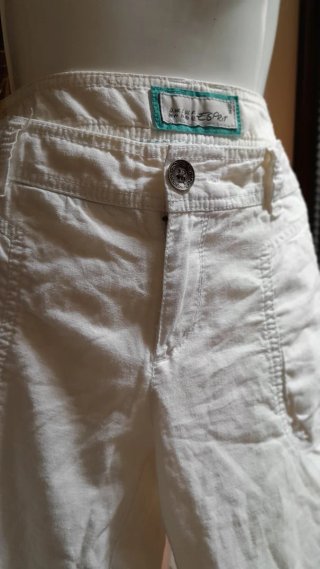 Pantaloni lino e cotone bianchi
