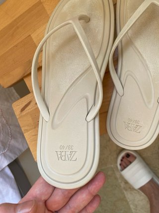Chanclas Zara Beige Talla 39