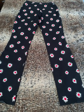 Pantalone  negros Juana Rodriguez estampado flores
