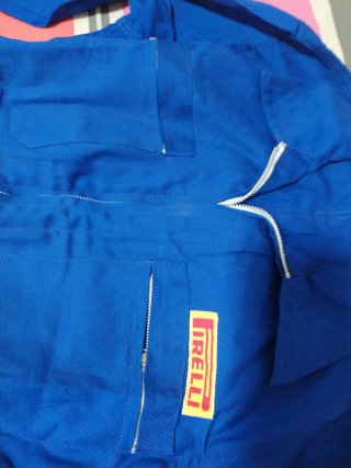 Mono de trabajo antiguo Pirelli azul