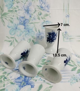 4 Mazagrans Limoges Francia Azul Blanco
