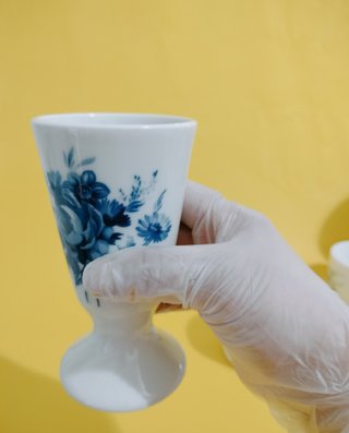 4 Mazagrans Limoges Francia Azul Blanco