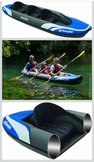 Kayak hinchable Sevylor Hudson 3 plazas