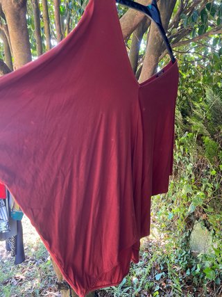 Blusa roja talla única color teja, vale para XL