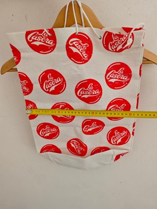 Saco/bolsa ajustable La Casera vintage blanco rojo